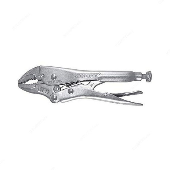 CF Cooper Curved Jaw Locking Plier, 175MM, Silver