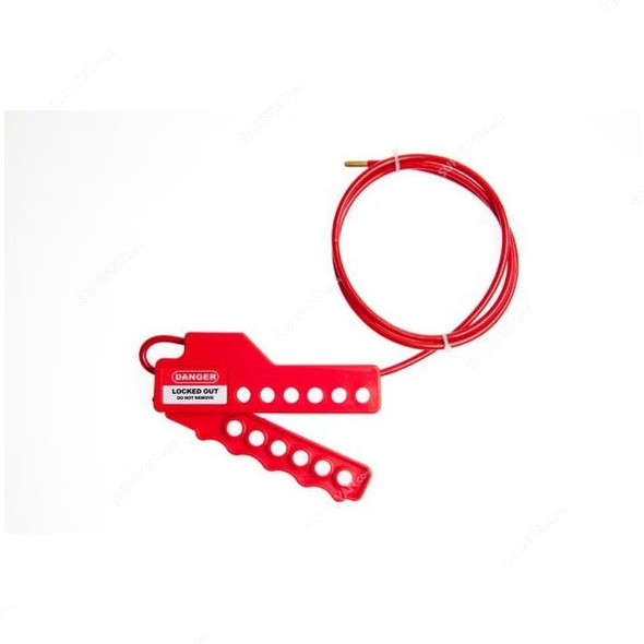 Loto-Lok Cable Lockout, CL-SQCL-1-5MR, 3.8MM x 1.50 Mtrs, Red
