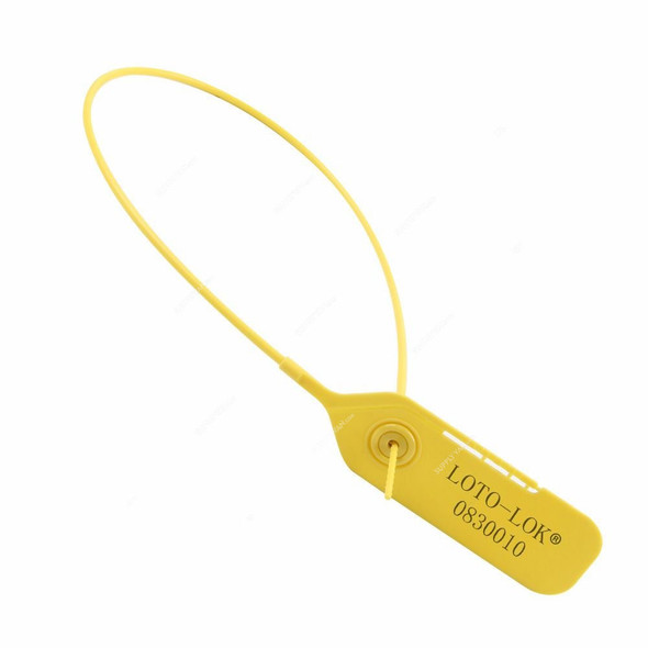 Loto-Lok Security Seal, PS-R5-YL550, Polypropylene, 550MM, Yellow, 50 Pcs/Pack