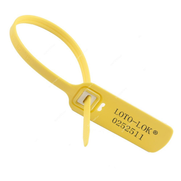 Loto-Lok Security Seal, PS-ERPS-YL300, Polypropylene, 300MM, Yellow, 50 Pcs/Pack