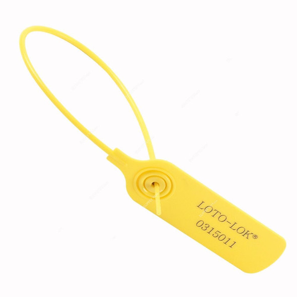 Loto-Lok Security Seal, PS-RTPS-YL300, Polypropylene, 300MM, Yellow, 50 Pcs/Pack