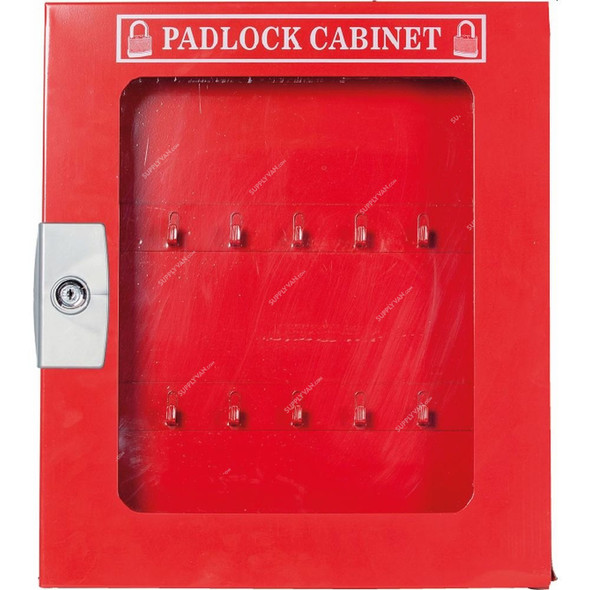 Loto-Lok Padlock Cabinet, CABP-STLR-21-CF, 21 Locks, 450 x 375MM, Red