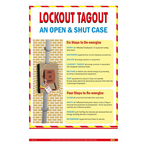 Loto-Lok Lockout Tagout Poster, LP-02, Vinyl, Vertical, 600 x 450MM