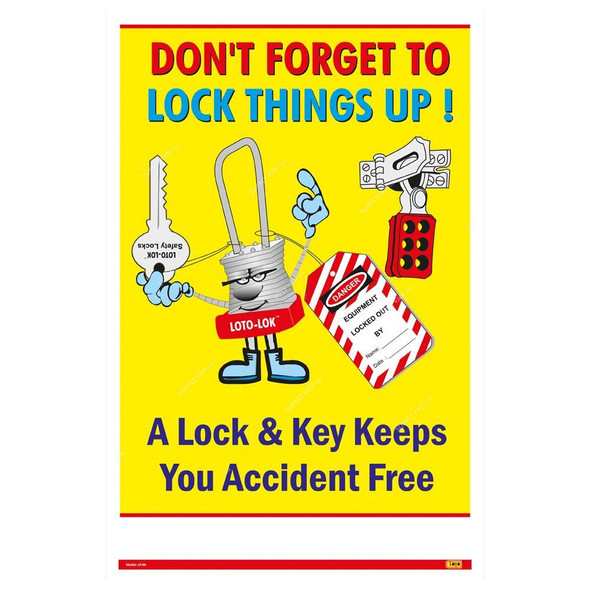 Loto-Lok Lockout Tagout Poster, LP-06, Vinyl, Vertical, 600 x 450MM