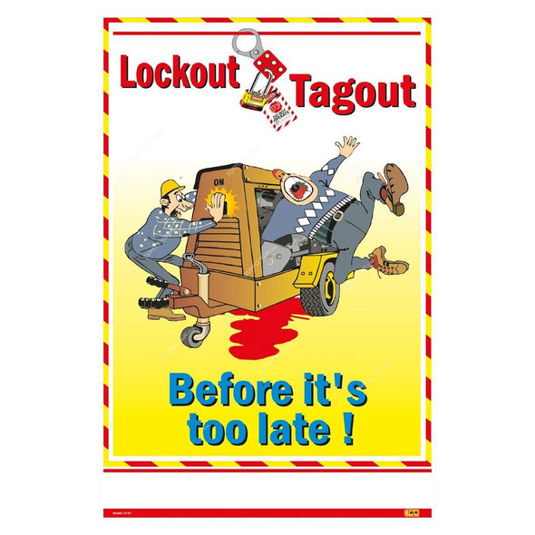 Loto-Lok Lockout Tagout Poster, LP-07, Vinyl, Vertical, 600 x 450MM