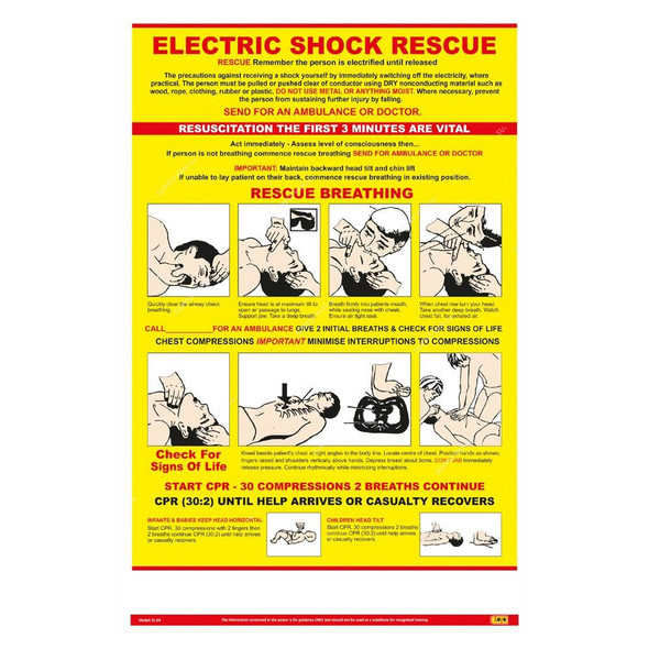 Loto-Lok Electric Shock Poster, EL-04, Vertical, 600 x 450MM