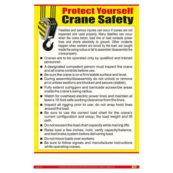 Loto-Lok Crane Safety Poster, CS-02, Vertical, 600 x 450MM