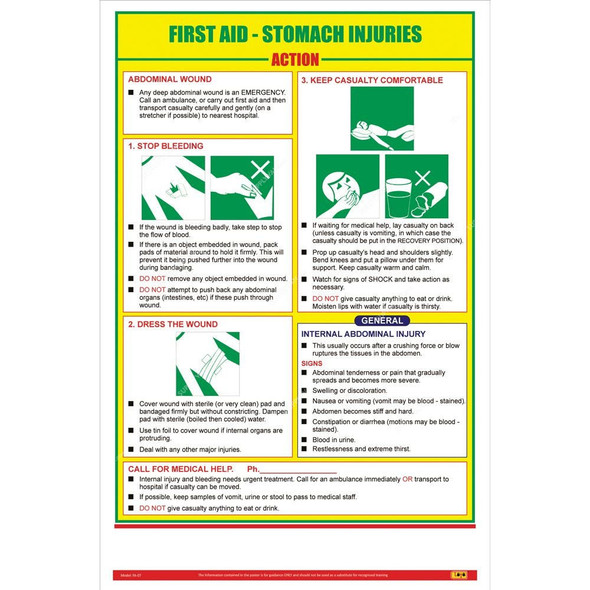 Loto-Lok First Aid Poster, FA-07, Vertical, 600 x 450MM