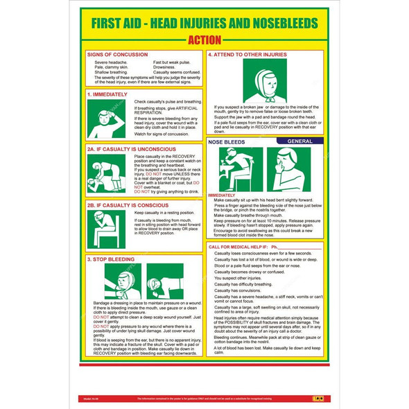 Loto-Lok First Aid Poster, FA-09, Vertical, 600 x 450MM
