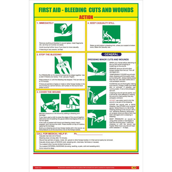 Loto-Lok First Aid Poster, FA-10, Vertical, 600 x 450MM