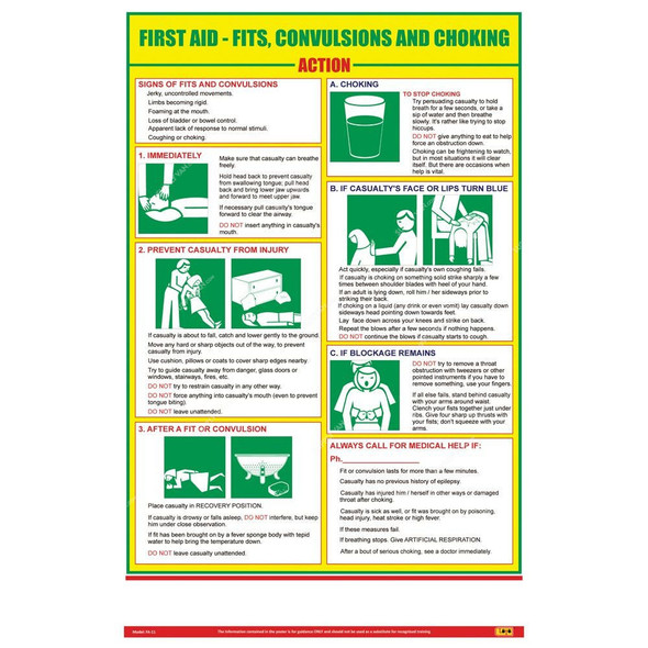 Loto-Lok First Aid Poster, FA-11, Vertical, 600 x 450MM