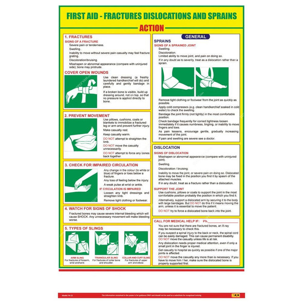Loto-Lok First Aid Poster, FA-12, Vertical, 600 x 450MM