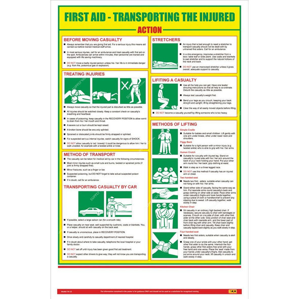 Loto-Lok First Aid Poster, FA-13, Vertical, 600 x 450MM