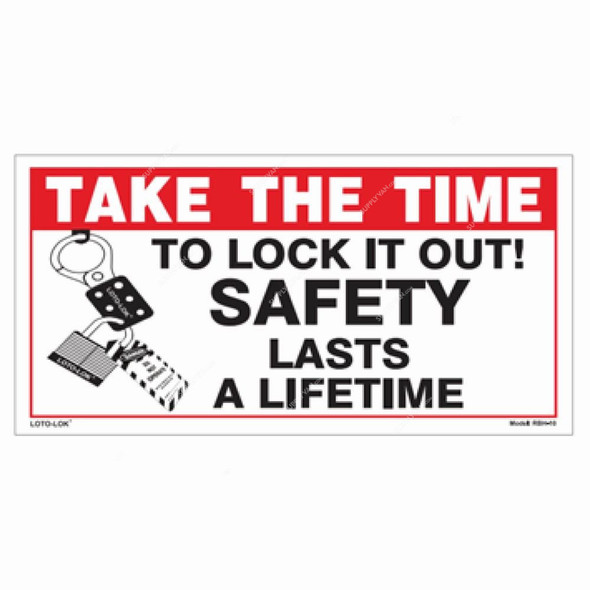 Loto-Lok Lockout Tagout Sticker, RBH-10, Vinyl, Horizontal, 150 x 300MM