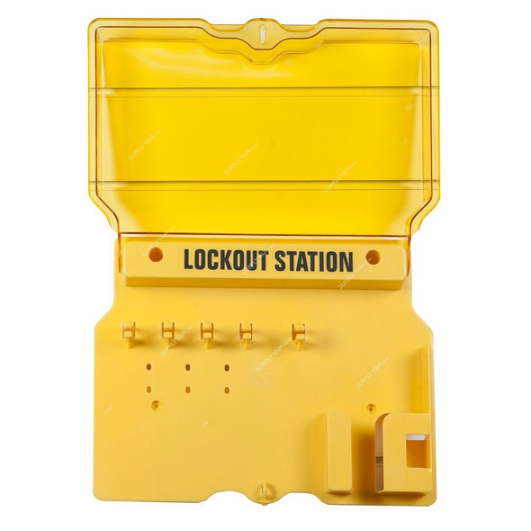 Lockout Station With Lockable Cover, LS-MST04-EB, 320 x 420MM, Yellow