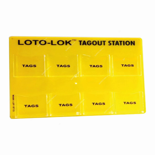 Loto-Lok Tagout Station, LS-8PTS, 395 x 445MM, Yellow