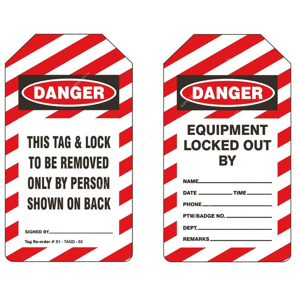 Danger Tag, S1-TAGD-02, PVC, 143 x 80MM, Red and White