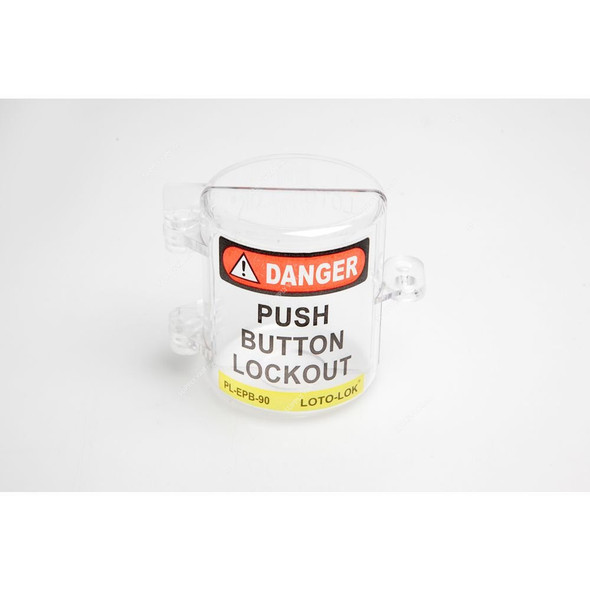 Loto-Lok Emergency Push Button Panel Lockout, PL-EPB-90, Polycarbonate, 30 x 70MM, Clear