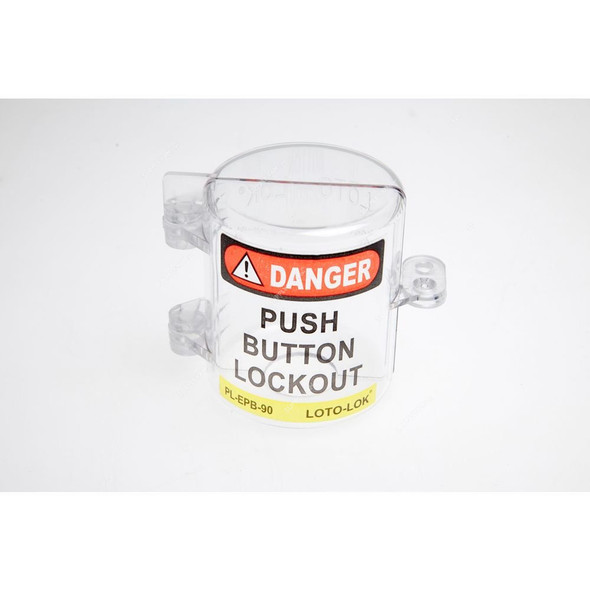 Loto-Lok Emergency Push Button Panel Lockout, PL-EPB-90, Polycarbonate, 30 x 70MM, Clear