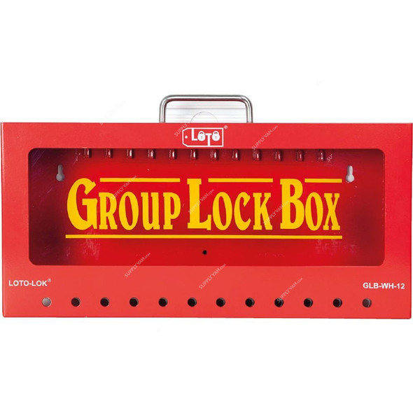 Loto-Lok Group Lock Box, GLB-WM-12, Steel, 238 x 432MM, Red