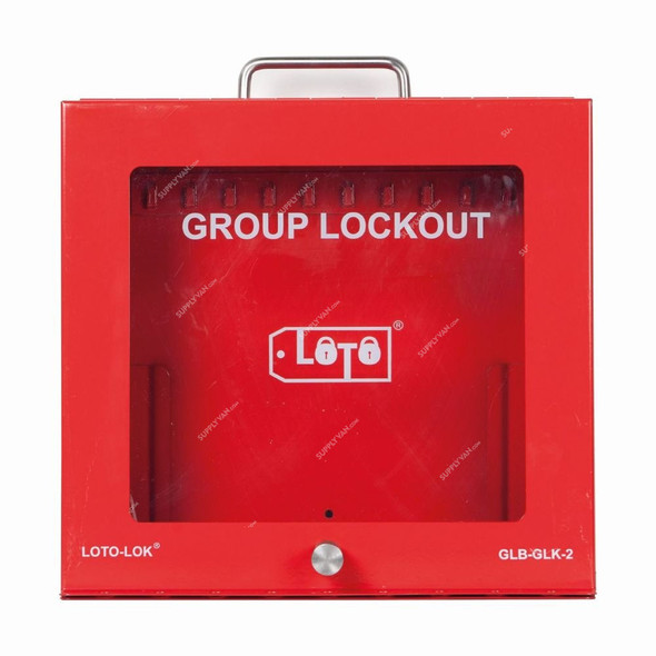 Group Lock Box, GLB-GL-1-8K, Steel, 310 x 305MM, Red