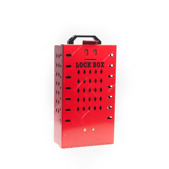 Group Lock Box, GLB-WHMST-R, Steel, 190 x 90MM, Red