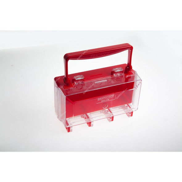 Group Lock Box, GLB-PLX18, Acrylic, 200 x 150MM, Red