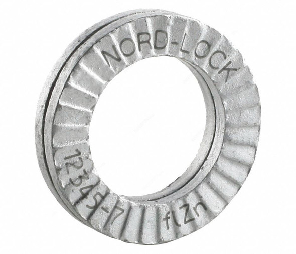 Nord-Lock Wedge Locking Washer, 2670, Steel, 1/4 Inch