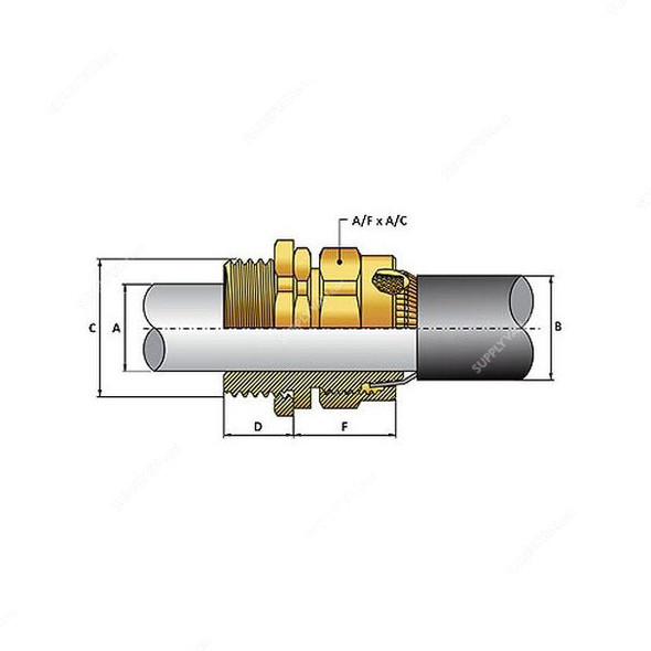 Raiden BW Cable Gland, BW40S, Brass, 40S