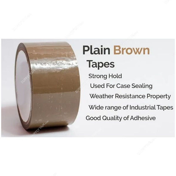 Bopp Tape, 50 Micron Thk, 48MM Width x 70 Yards Length, Brown, 36 Pcs/Pack