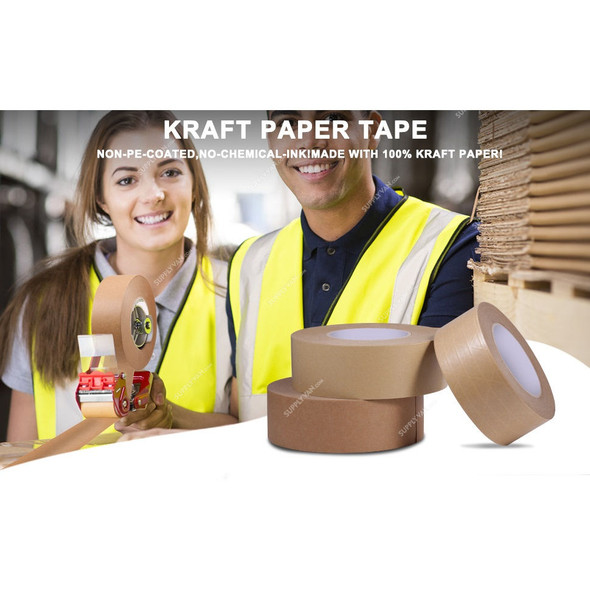 Kraft Paper Tape, 48MM x 20 Yards, Brown, 24 Pcs/Pack Kraft Paper Tape, 48MM x 20 Yards, Brown, 24 Pcs/Pack