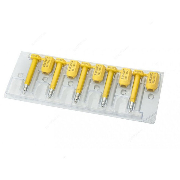 Container Bolt Seal, Steel and ABS, 10MM Wire Dia, Yellow, 10 Pcs/Pack