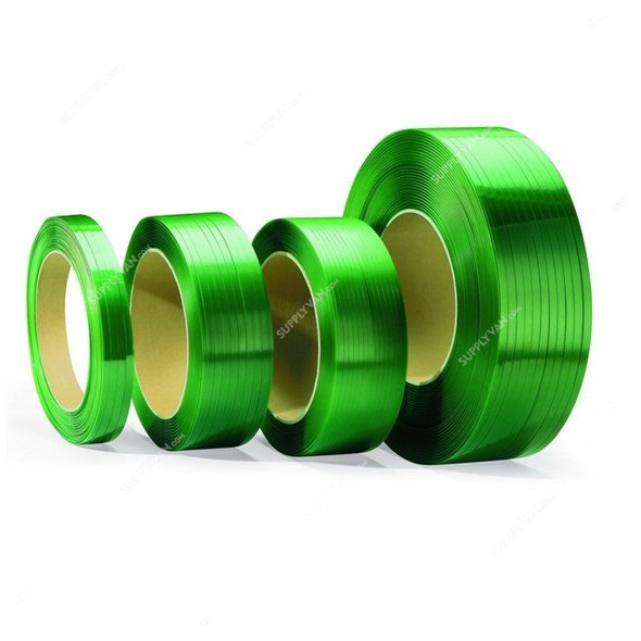 PET Strap, Polyester, 1MM Thk, 19MM Width x 900 Mtrs Length, 18 Kg, Green
