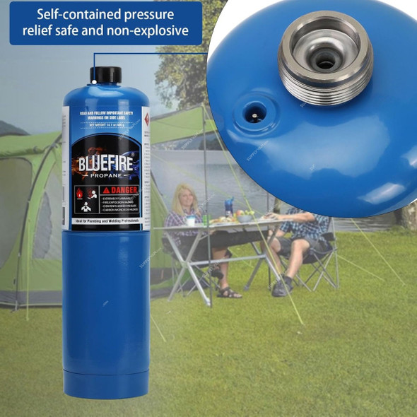 Bluefire Disposable Fuel Cylinder, Propane, 830GM, Dark Blue