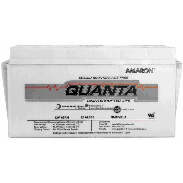 Amaron Quanta Lead Acid Battery, 12AL065, 12VDC, 65Ah
