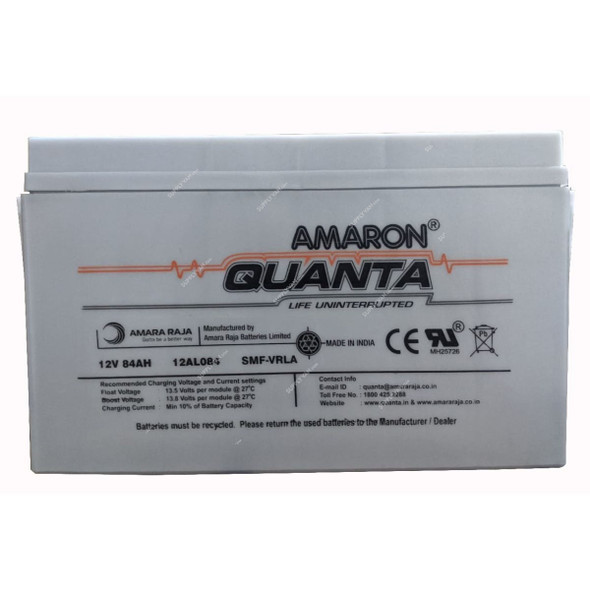 Amaron Quanta Lead Acid Battery, 12AL084, 12VDC, 84Ah