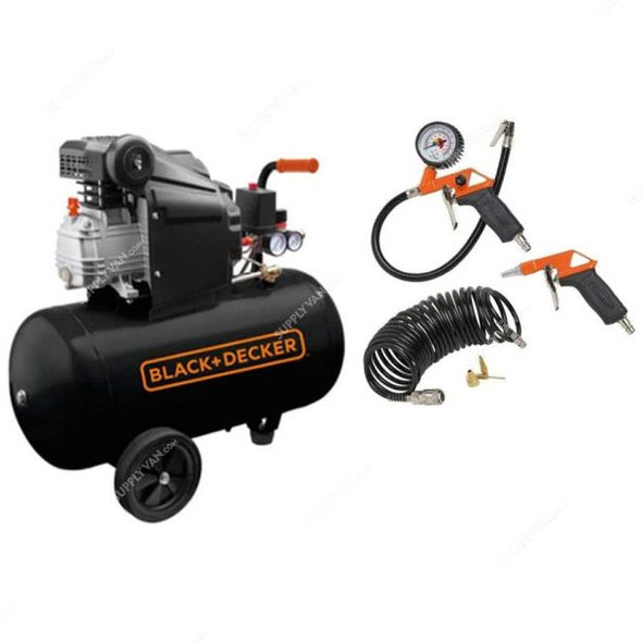 Black and Decker 50 Ltrs Air Compressor With 6 Pcs Air Tool Kit, BD205-50+KIT-6