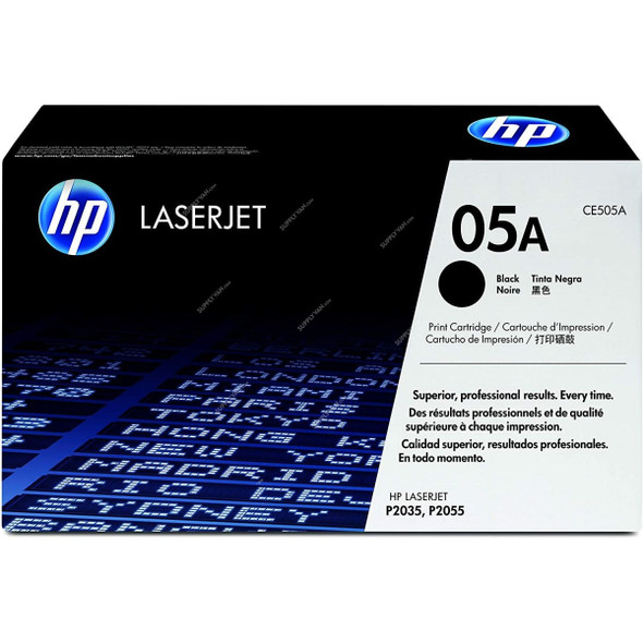 HP Original LaserJet Toner Cartridge, CE505A, 05A, Black