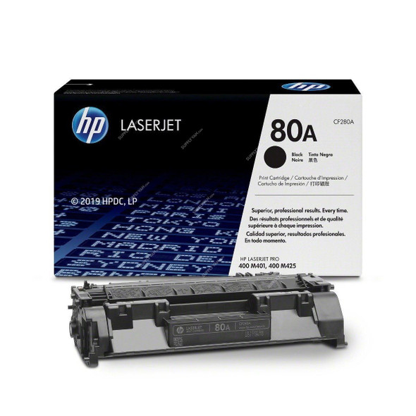 HP Original LaserJet Toner Cartridge, CF280A, 80A, Black