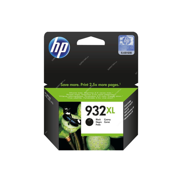 HP High Yield Original Ink Cartridge, CN053AE, 932XL, Black