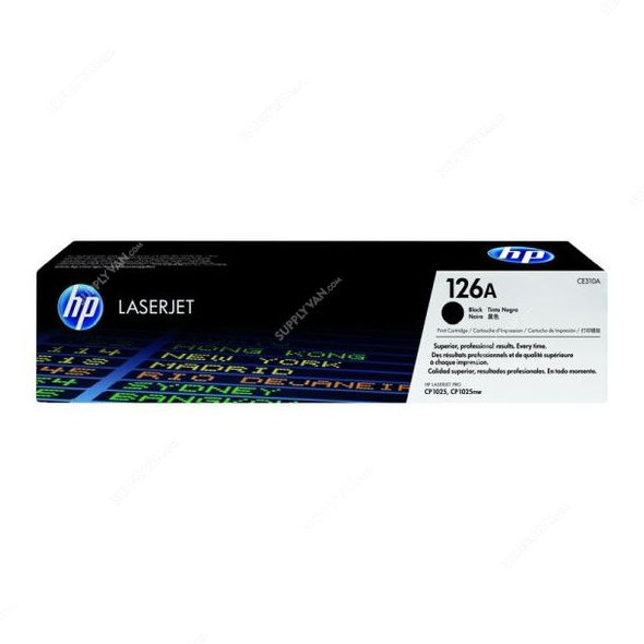 HP Original LaserJet Toner Cartridge, CE310A, 126A, Black