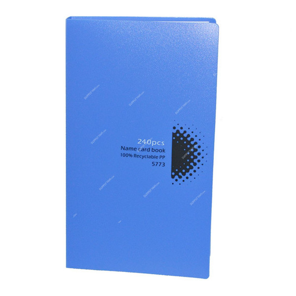 Deli Business Card Book, 5773, A4, 240 Pockets, Blue