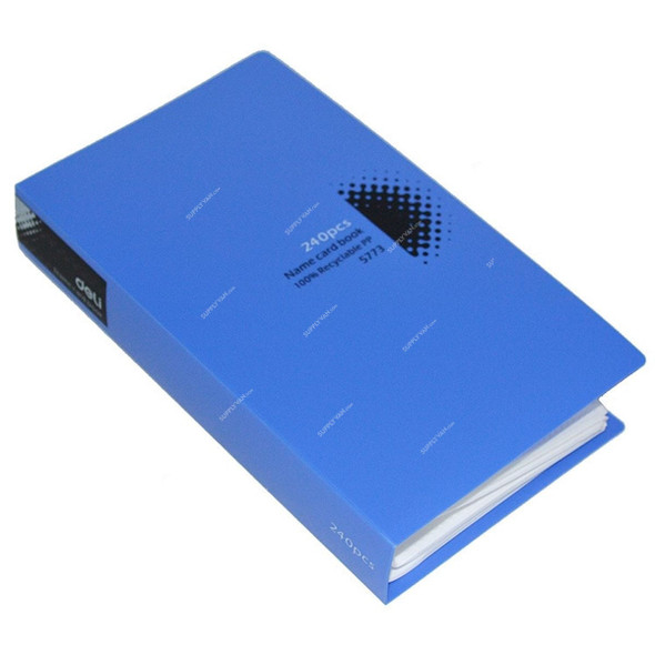 Deli Business Card Book, 5773, A4, 240 Pockets, Blue
