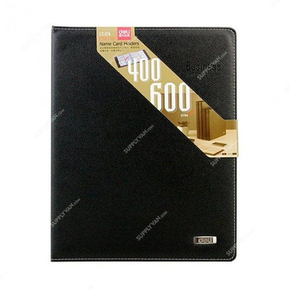 Deli Business Card Book, E5794, A4, 600 Pockets, Black