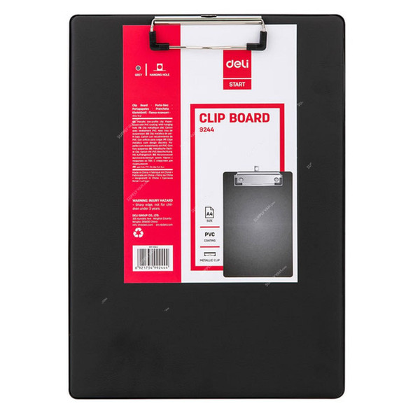 Deli Clipboard, E9244, Polypropylene, A4, Black