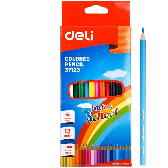 Deli Color Pencil, E37123, Multicolor, 12 Pcs/Pack