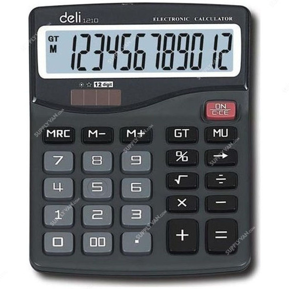 Deli Calculator, E1210, 12 Digits, Black