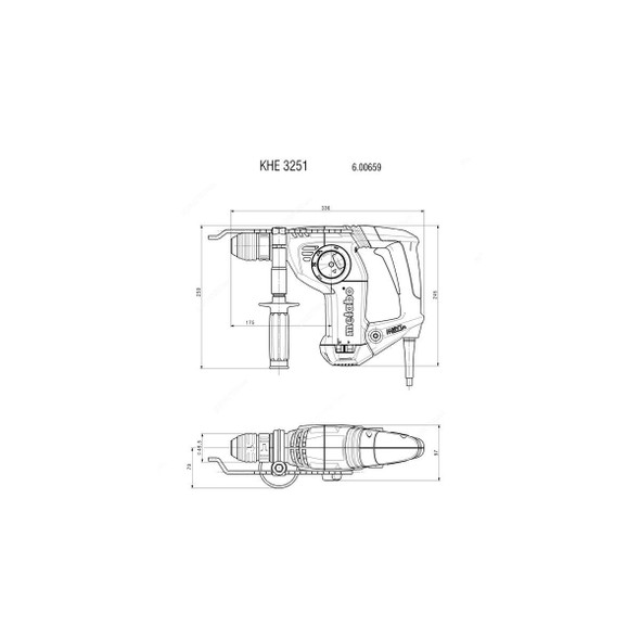 Metabo SDS Plus Combination Hammer Drill With Keyless Chuck, KHE-3251, 800W, 32MM