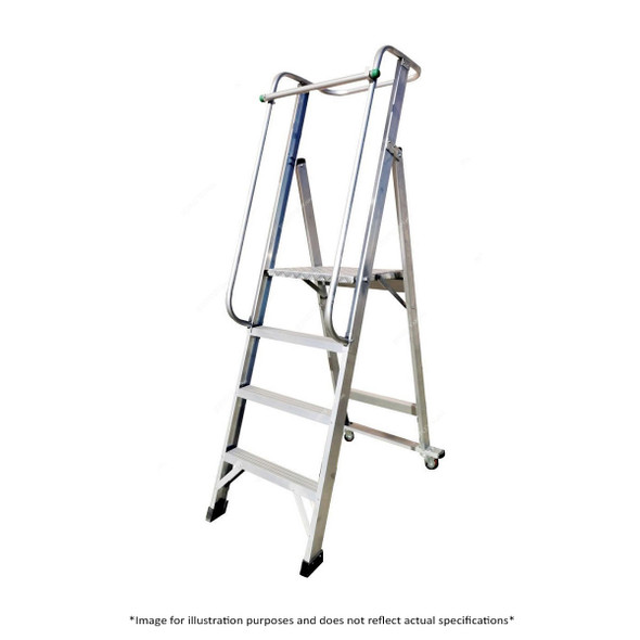 Unique Platform Step Ladder, USPL-10, Aluminium, 9 + 1 Steps, 2.9 Mtrs, 150 Kg