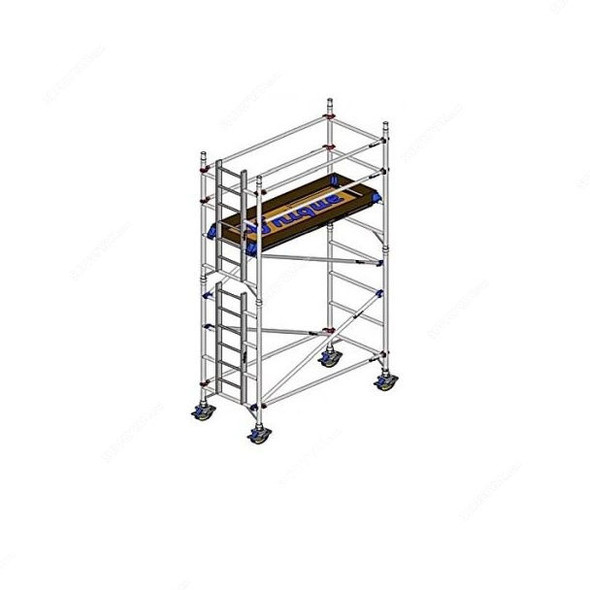 Unique Single Width Scaffolding Tower, USSW-4-30, Aluminium, 4.20 Mtrs, 250 Kg